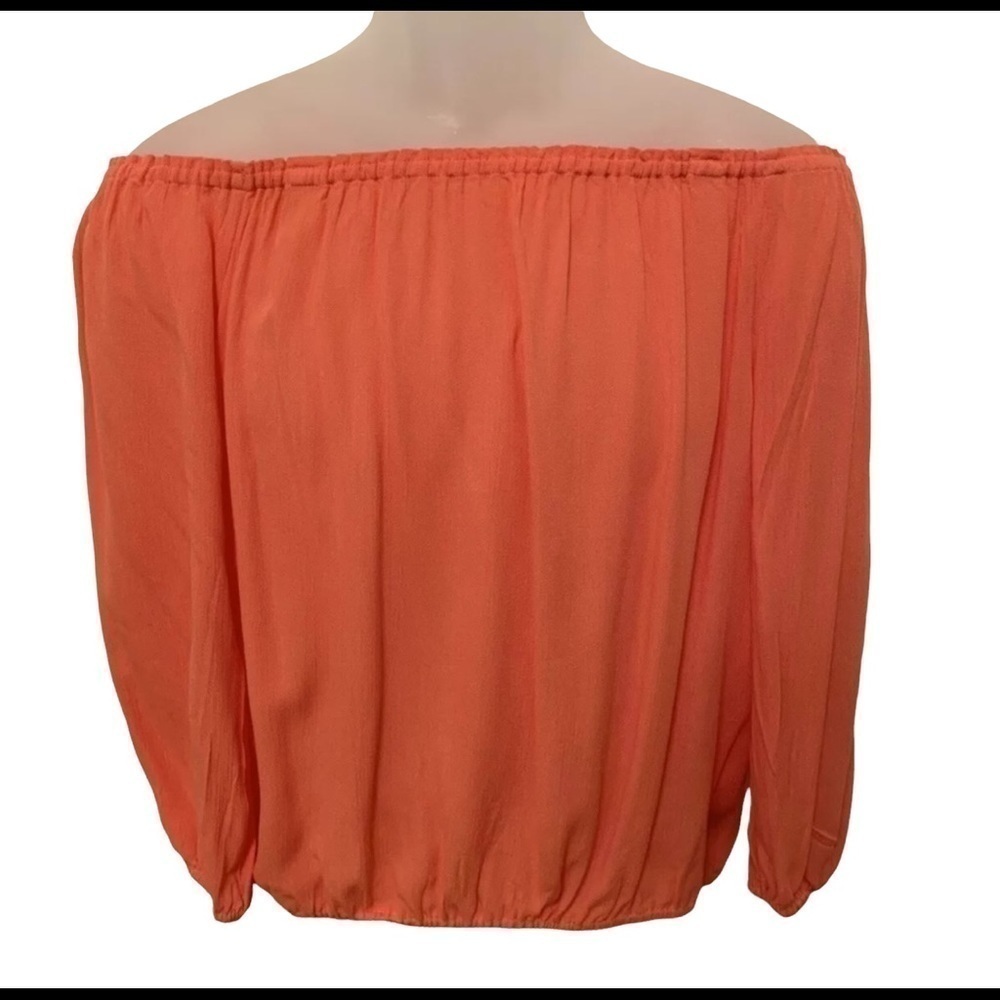 NWOT SANCTUARY orange off-Shoulder blouse top women S small